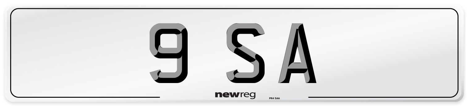 9 SA Front Number Plate