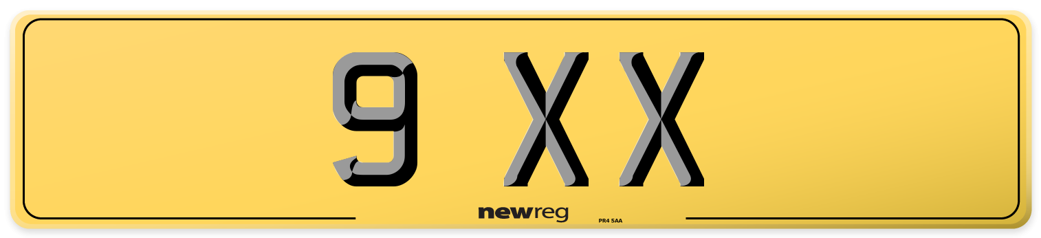 9 XX Rear Number Plate