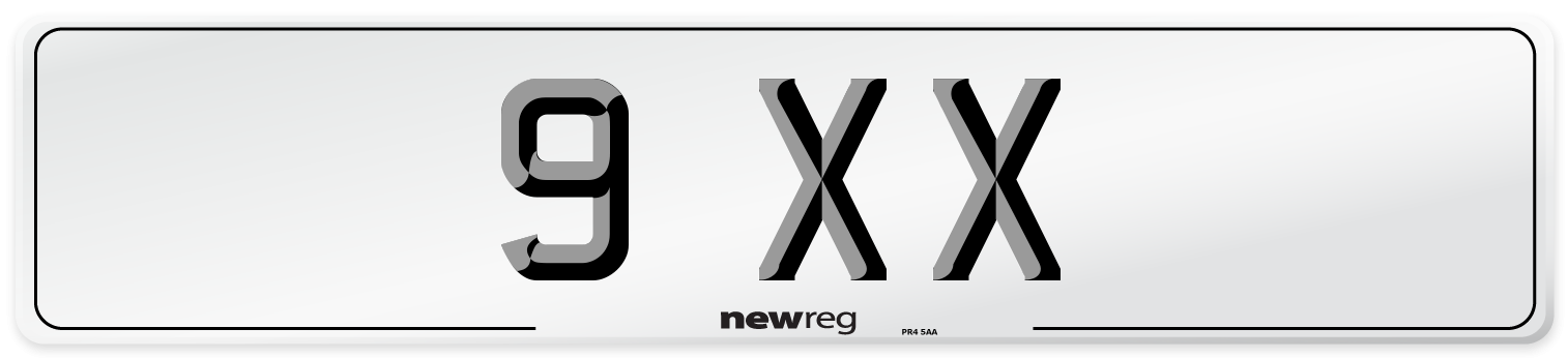 9 XX Front Number Plate