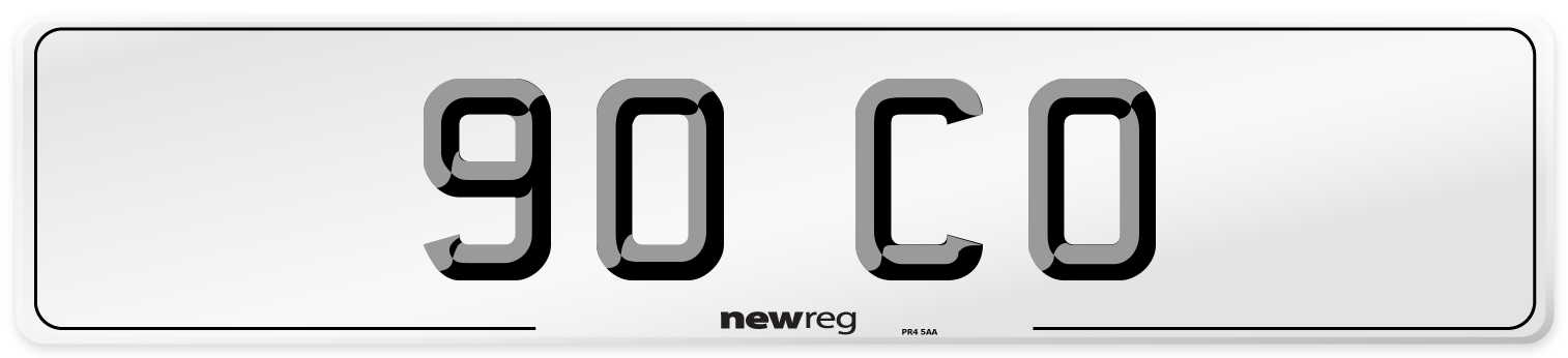 90 CO Front Number Plate