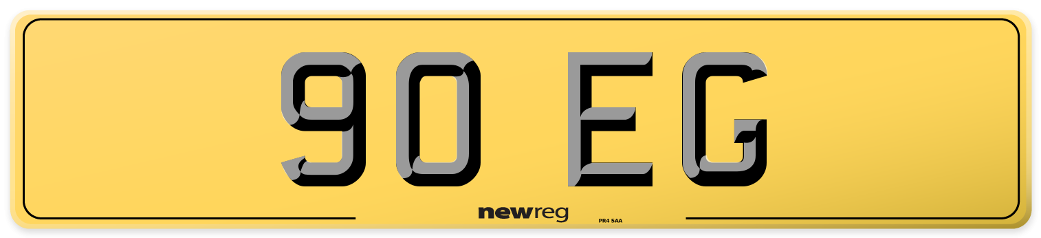 90 EG Rear Number Plate