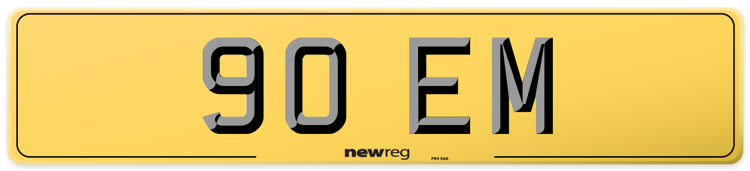 90 EM Rear Number Plate