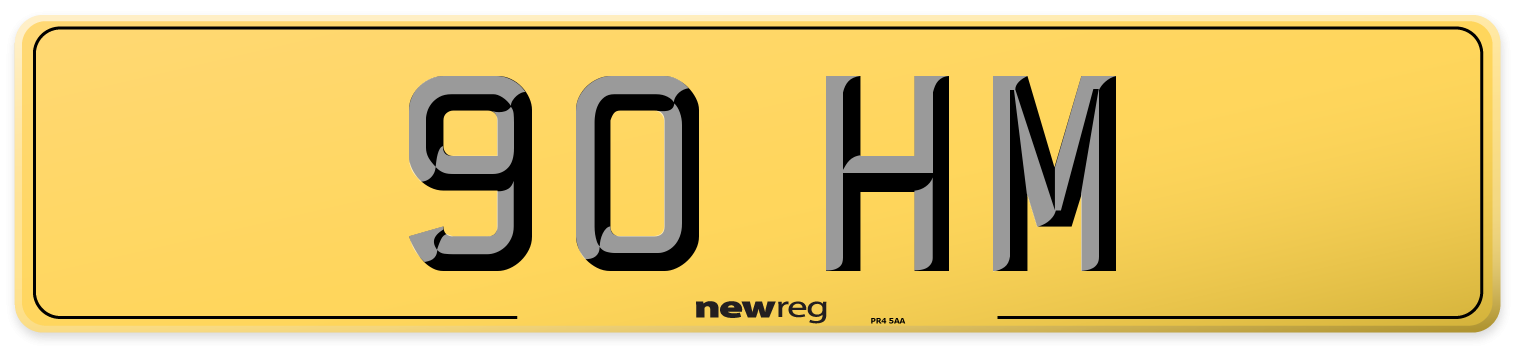 90 HM Rear Number Plate