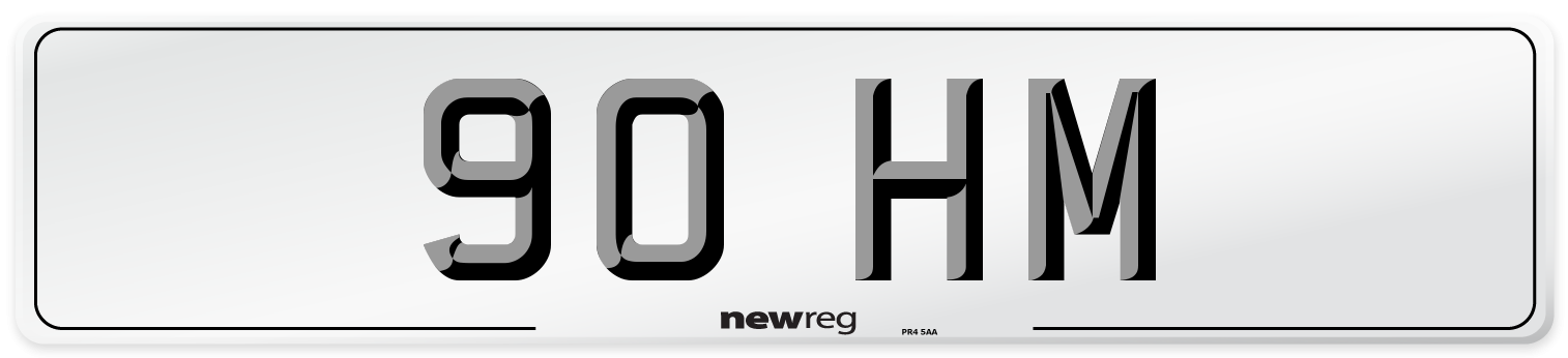 90 HM Front Number Plate