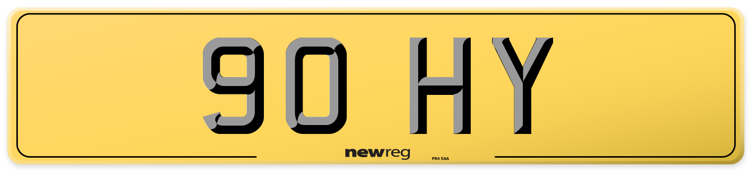 90 HY Rear Number Plate