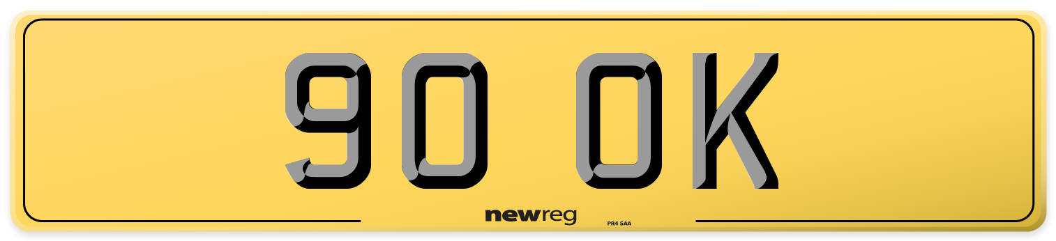 90 OK Rear Number Plate