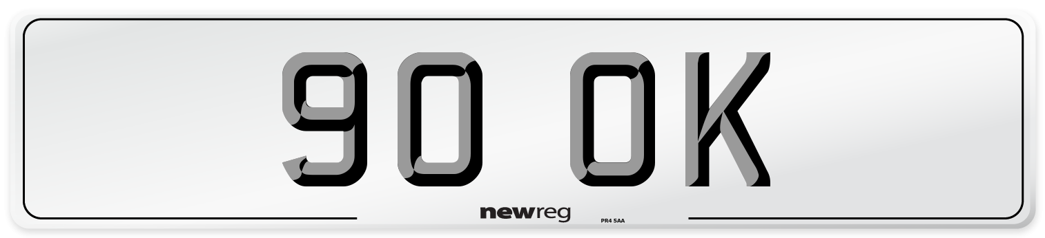 90 OK Front Number Plate