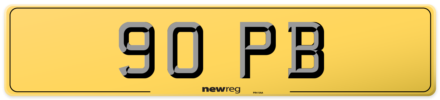 90 PB Rear Number Plate
