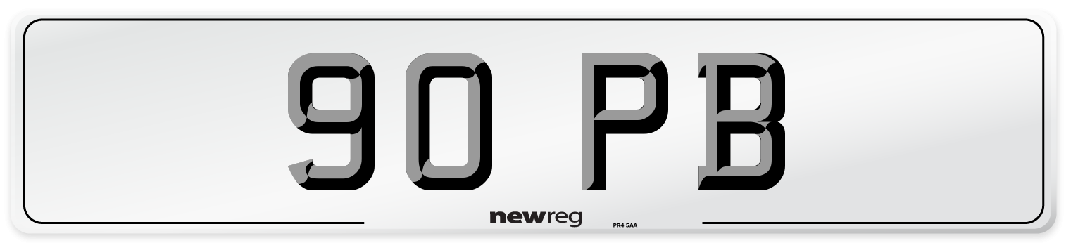 90 PB Front Number Plate