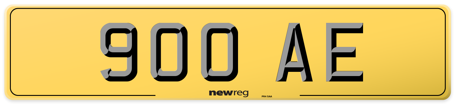 900 AE Rear Number Plate