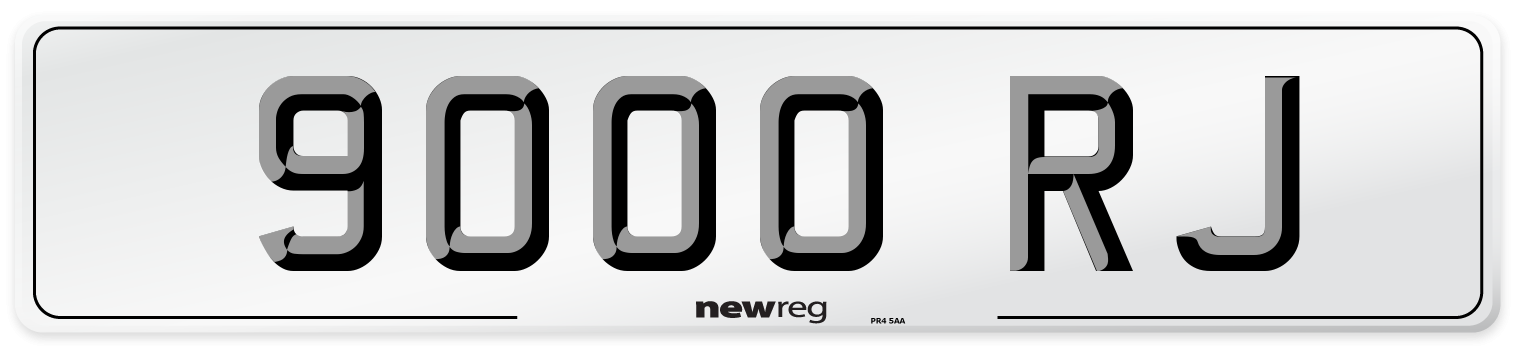 9000 RJ Front Number Plate