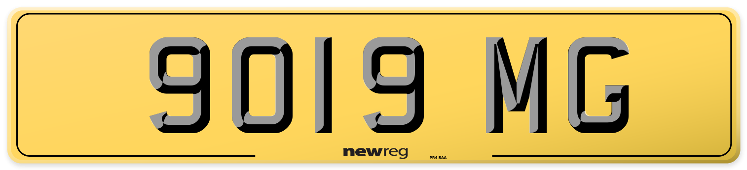 9019 MG Rear Number Plate
