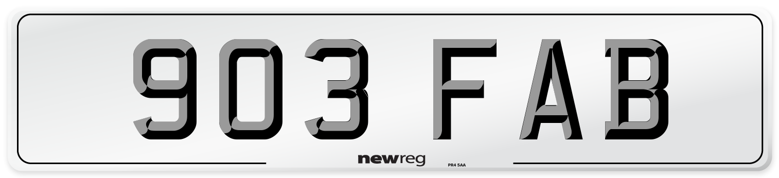 903 FAB Front Number Plate