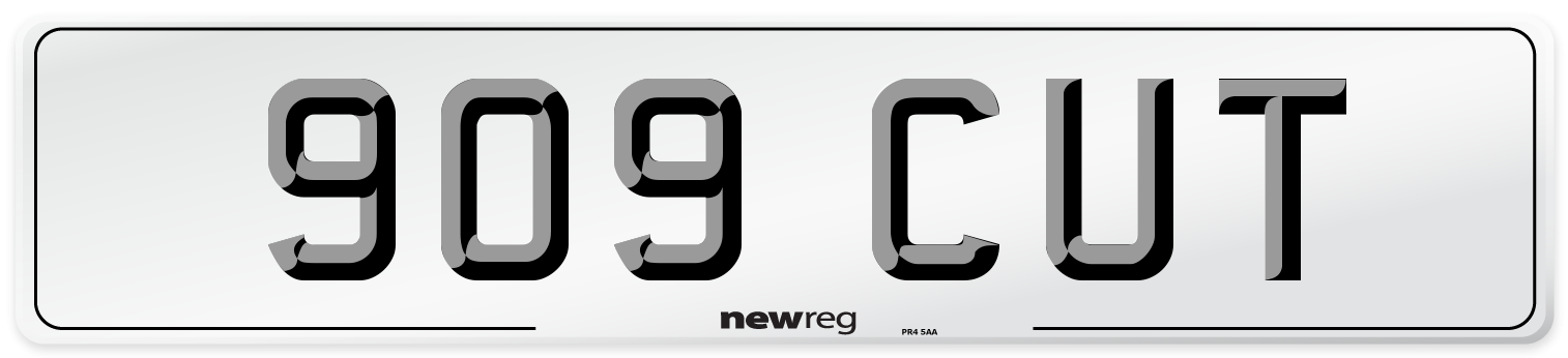 909 CUT Front Number Plate