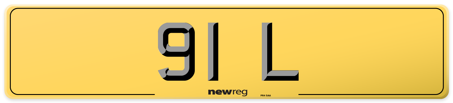 91 L Rear Number Plate