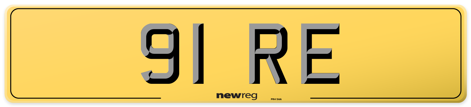91 RE Rear Number Plate