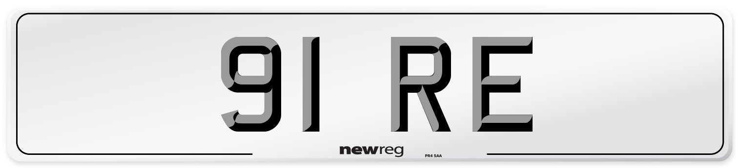 91 RE Front Number Plate