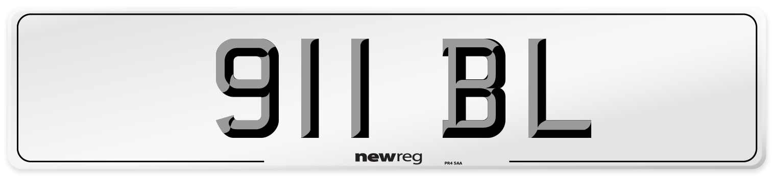 911 BL Front Number Plate