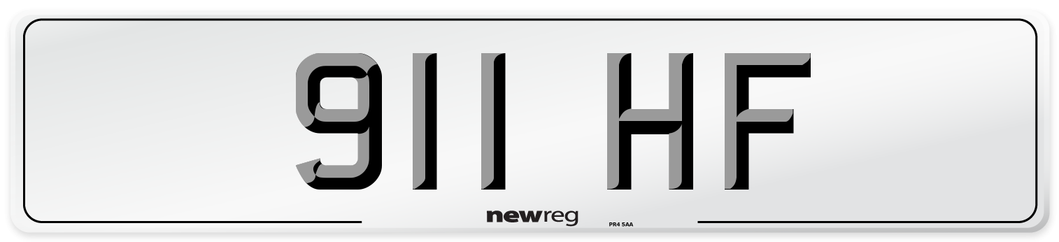 911 HF Front Number Plate