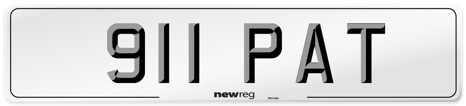 911 PAT Front Number Plate
