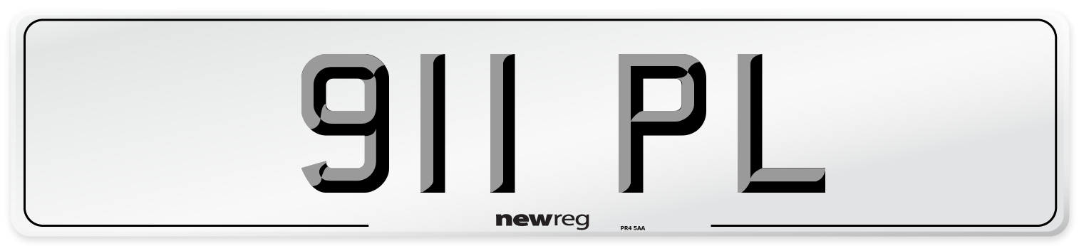 911 PL Front Number Plate