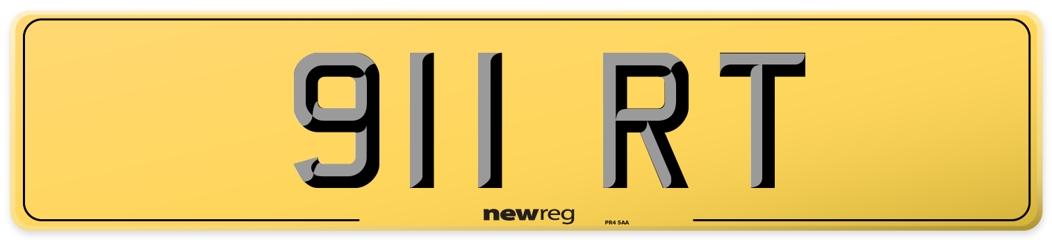 911 RT Rear Number Plate