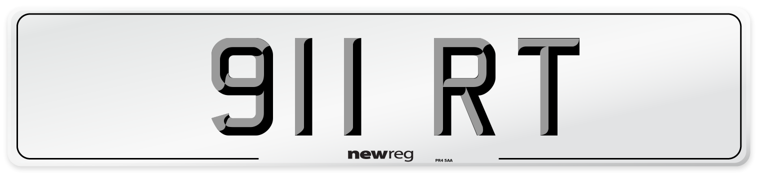 911 RT Front Number Plate