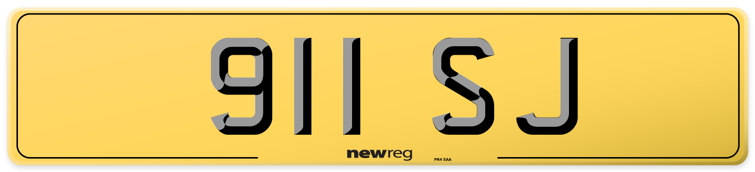 911 SJ Rear Number Plate