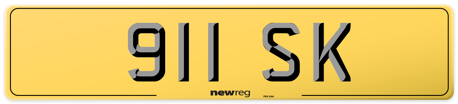 911 SK Rear Number Plate