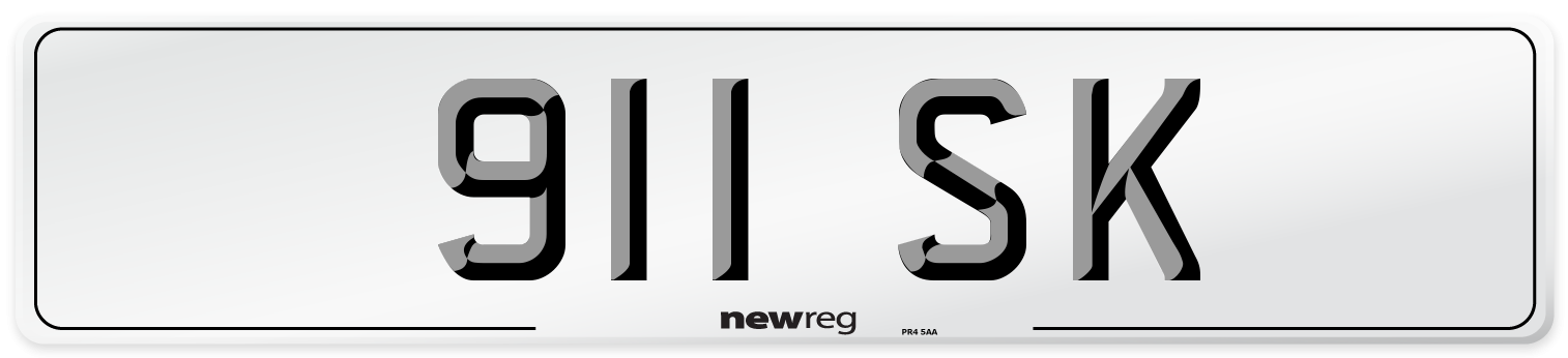 911 SK Front Number Plate