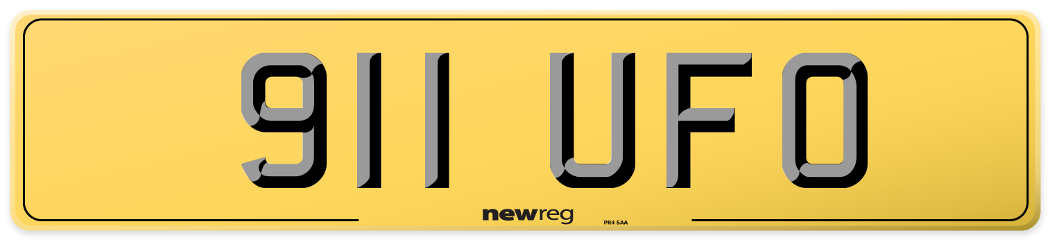 911 UFO Rear Number Plate