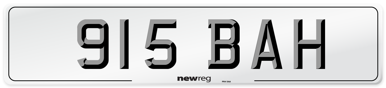 915 BAH Front Number Plate