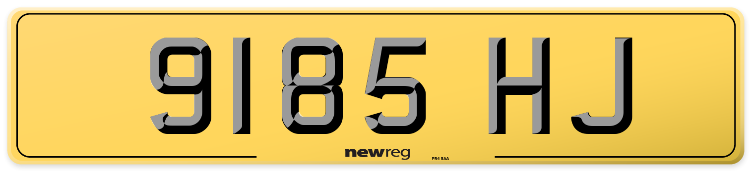9185 HJ Rear Number Plate
