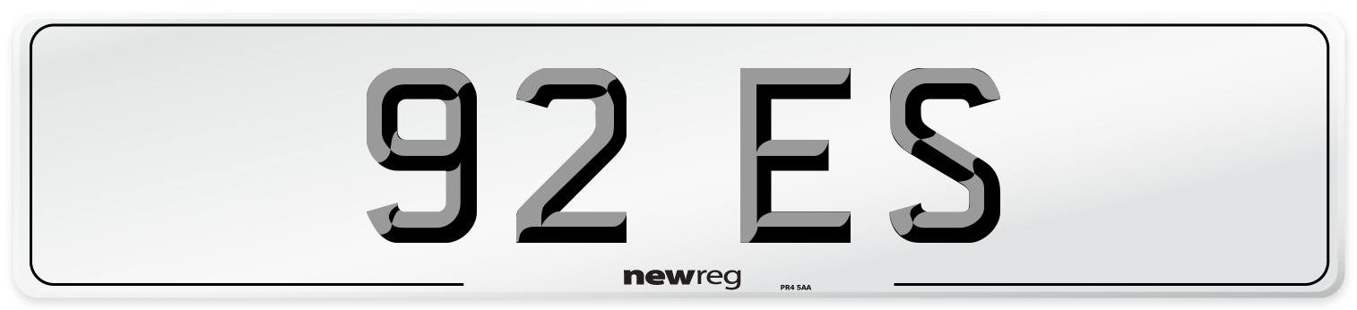 92 ES Front Number Plate