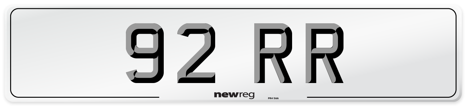 92 RR Front Number Plate