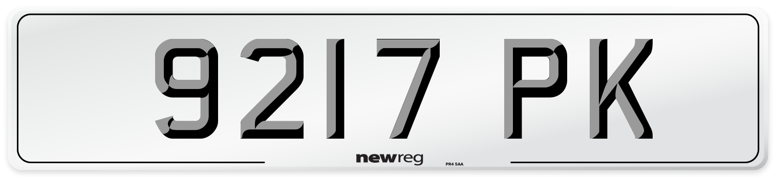 9217 PK Front Number Plate