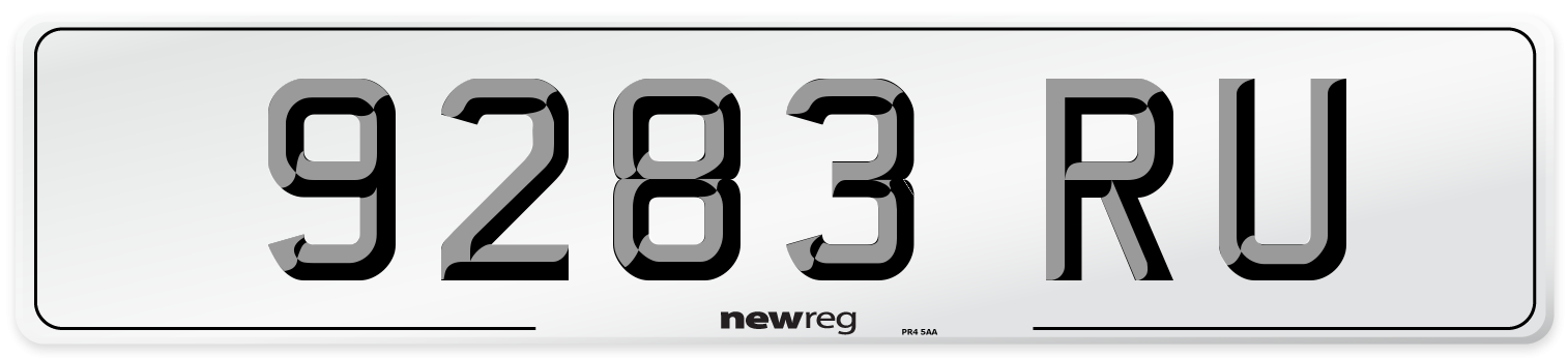 9283 RU Front Number Plate