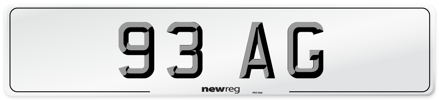 93 AG Front Number Plate