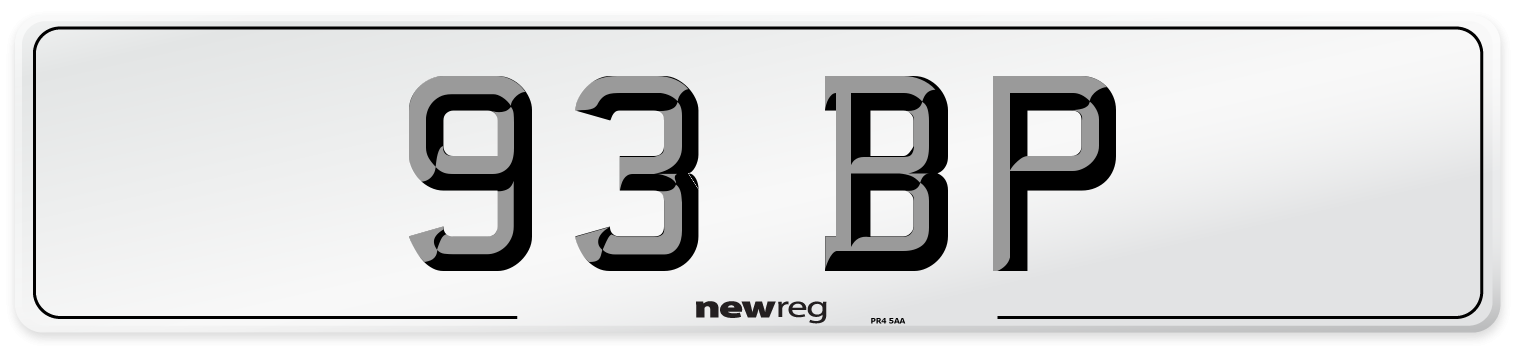 93 BP Front Number Plate