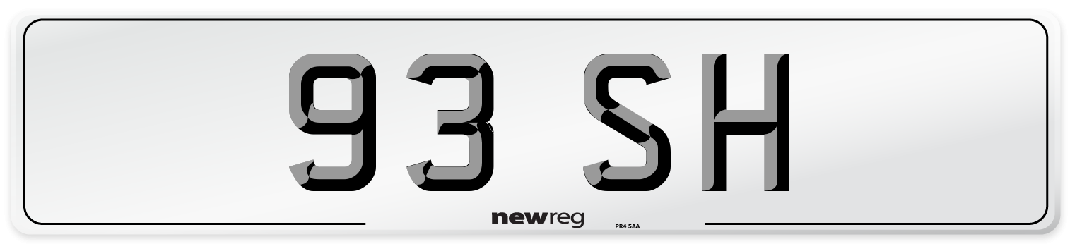 93 SH Front Number Plate