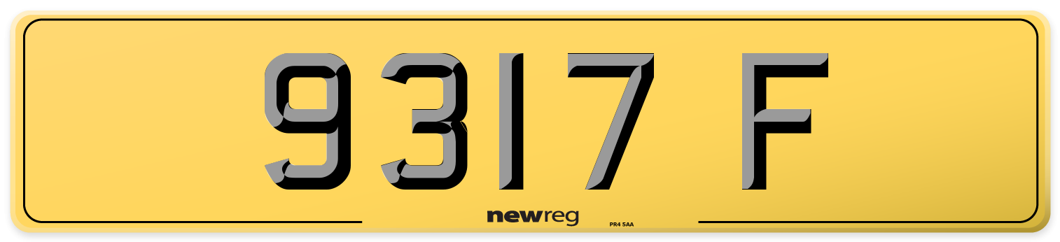9317 F Rear Number Plate