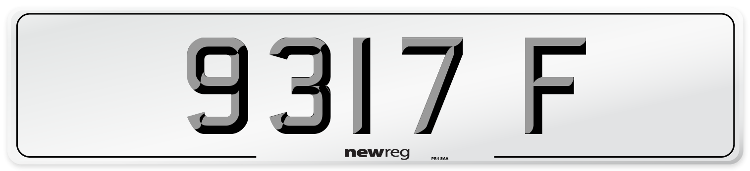9317 F Front Number Plate