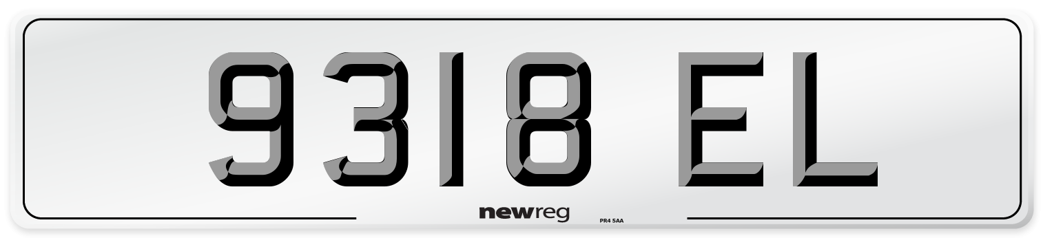 9318 EL Front Number Plate