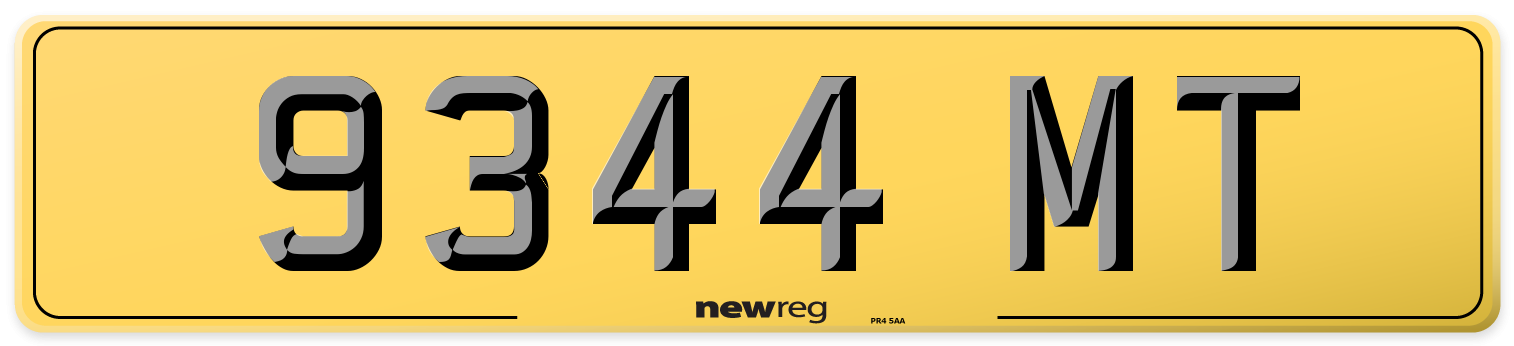 9344 MT Rear Number Plate