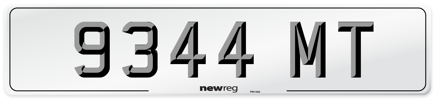 9344 MT Front Number Plate