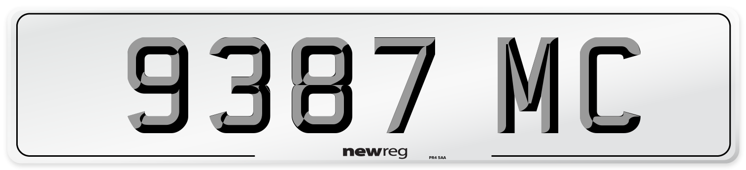 9387 MC Front Number Plate