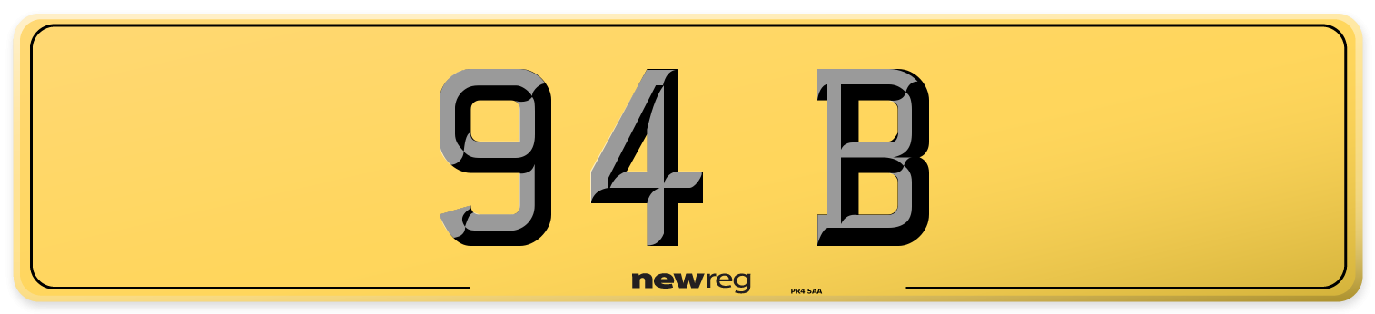 94 B Rear Number Plate