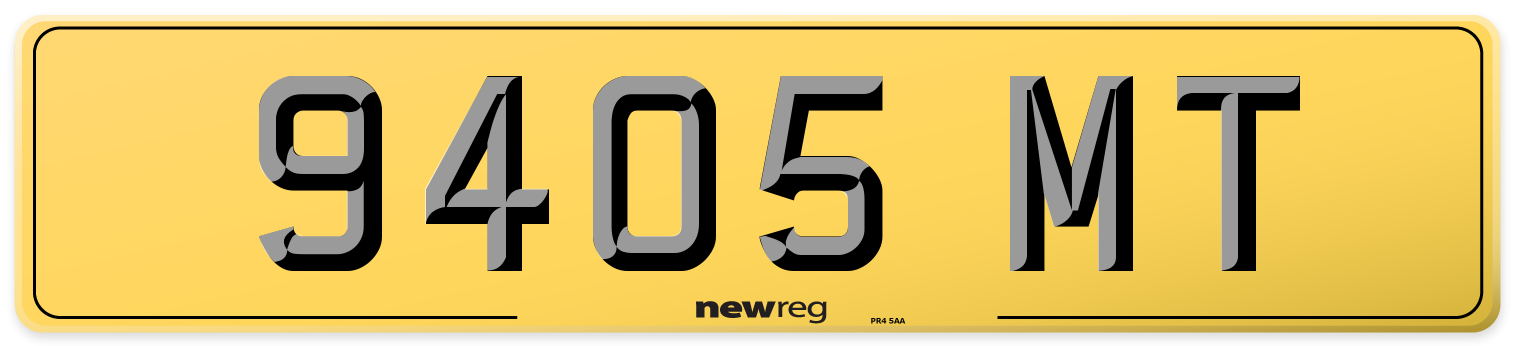 9405 MT Rear Number Plate