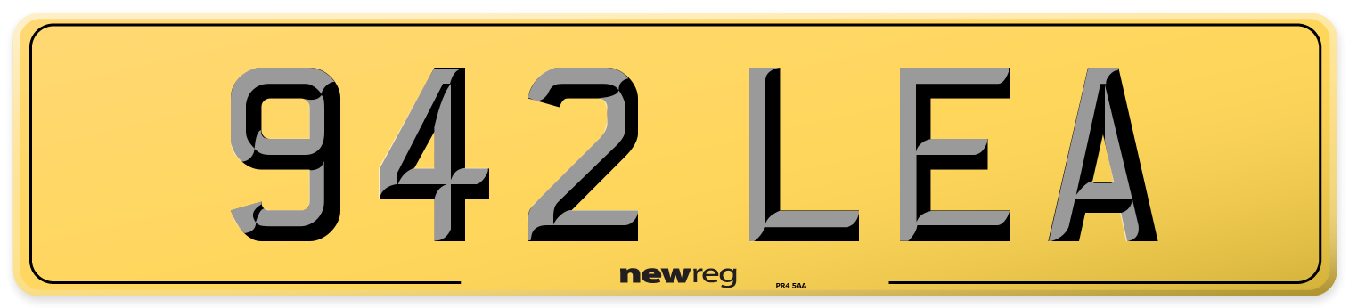 942 LEA Rear Number Plate