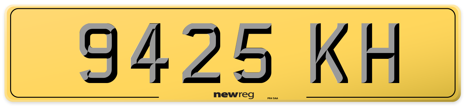 9425 KH Rear Number Plate